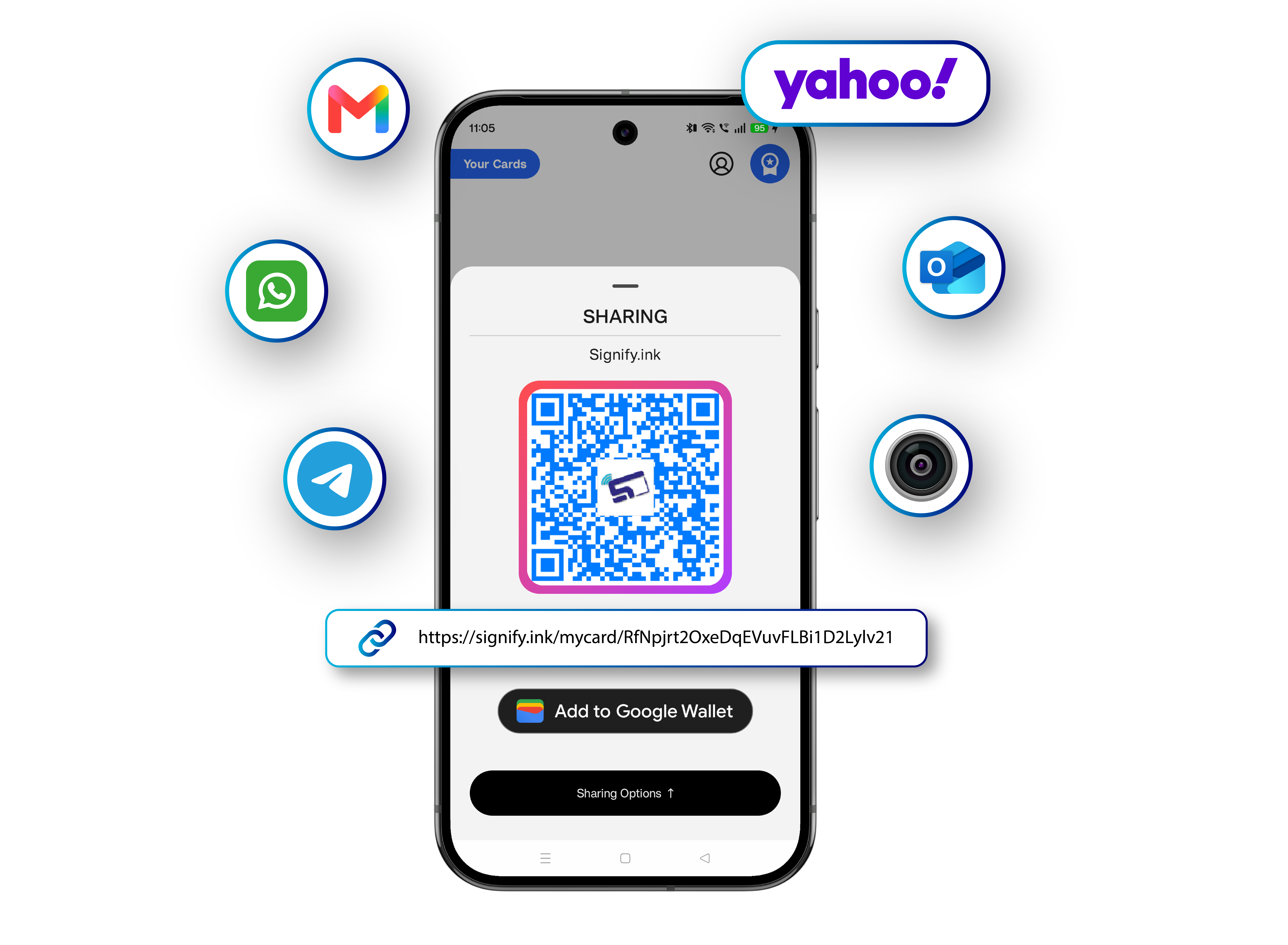 Share your card with anyone